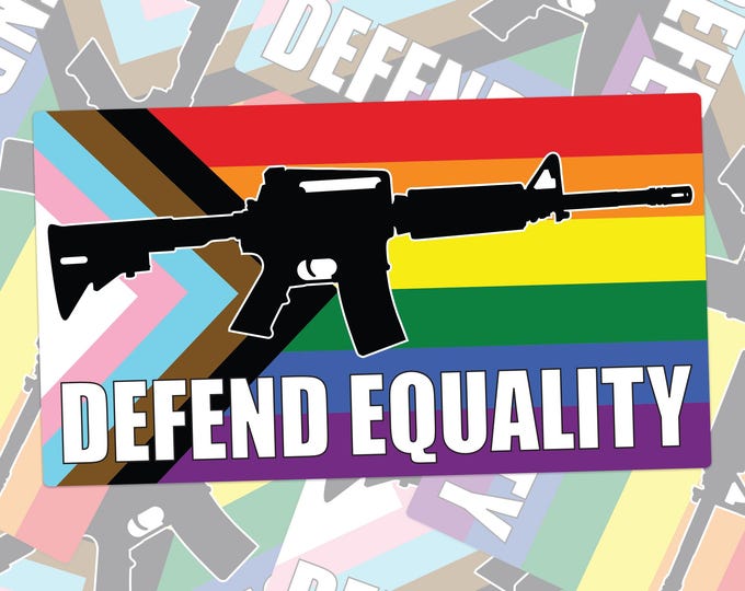 Defend Equality Pride Flag Decal – LGBTQ+ Vinyl Sticker for Cars, Laptops, and Water Bottles
