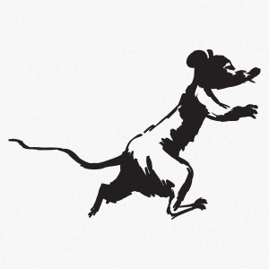 Mischievous Rat Running Bathroom Vandal Vinyl Wall Decal - Many Sizes and Colors Available