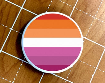 Skin for Airtag Lesbian Pride Flag 7 Stripes LGBTQ+ Pride Flag - Vibrant color vinyl decal