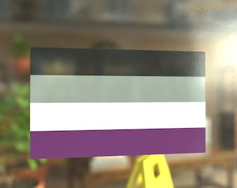 Asexual Pride Flag LGBTQ+ - Vibrant Static Cling Window Cling Indoor and Outdoor!