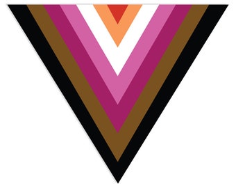 Lesbian POC Pride Flag Triangle Progress LGBTQ  - vibrant color vinyl decal
