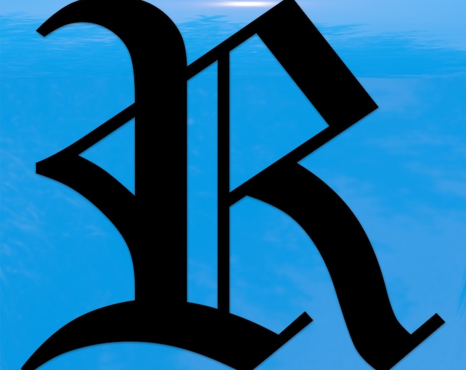 Old English Letter R Sticker - Vinyl Decal for Indoor & Outdoor Use on Cars, ATV, Boats, Windows and More