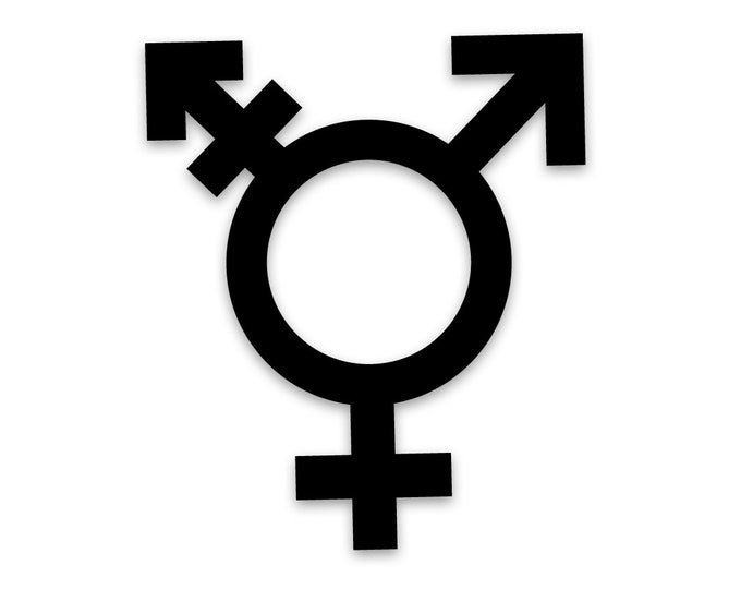 Transgender Symbol Vinyl Decal Sticker for Cars, Glass, Mirrors Glass Metal and more