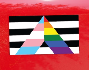 Rainbow Transgender Support Ally Pride Flag - Vibrant Color Vinyl Decal Sticker