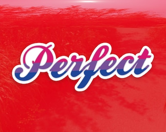 Perfect Calligraphy Bisexual Pride Flag - Vibrant Color Vinyl Decal Sticker