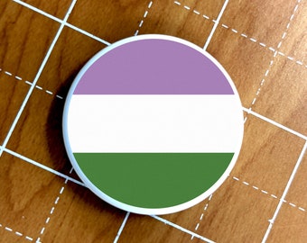 Skin for Airtag Genderqueer Flag LGBTQ+ Pride Flag - Vibrant color vinyl decal