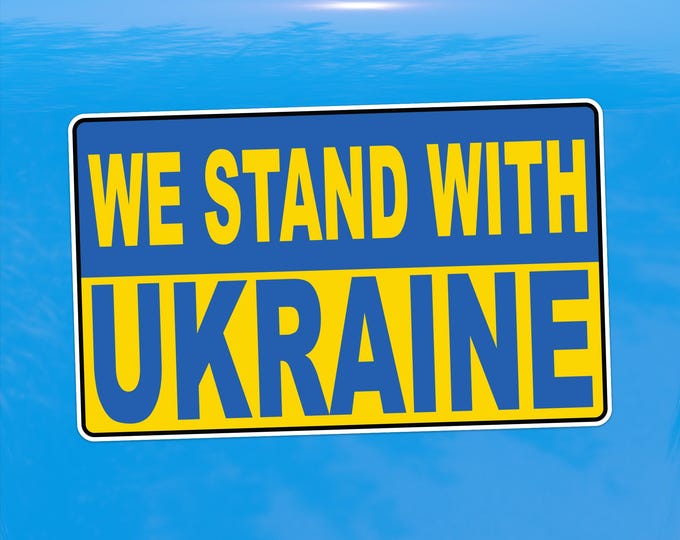 We Stand with Ukraine Flag Decal - Ukraine Support - Vinyl Sticker for Cars, Laptops, and Windows