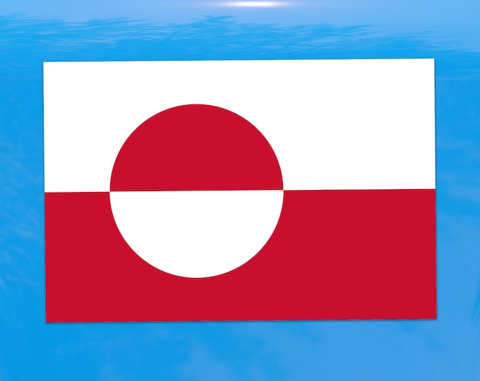 Greenland Flag Sticker - Vibrant Color Vinyl Stickers for Laptops, Water Bottles, and Journals