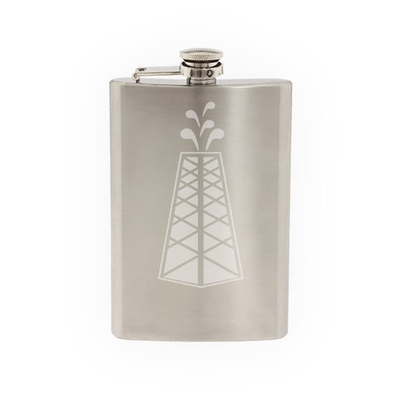 Industrial 8 Oil Derrick Tower Fracking Spout Well Etched 8 Oz Stainless  Steel Flask -  Canada