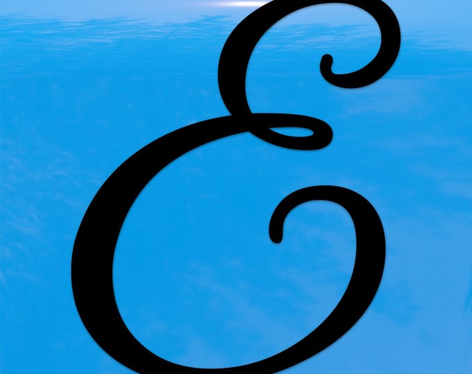 Script Letter E Initial Sticker – Elegant Cursive Monogram Vinyl Decal for Cars and Windows