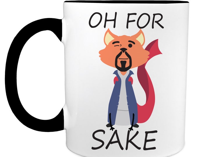 Oh for Fox Sake Strange Caped Fox - 11 Ounce Ceramic Coffee Mug Teacup Black Handle