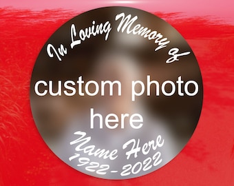 In Loving Memory of Photo Sticker Circle - Vibrant Color Vinyl Decal Sticker