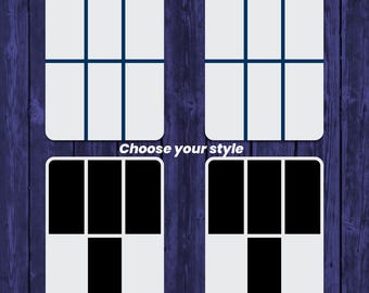 Police Telephone Box Window Sign Set of Two - 12 inch by 9 inch Aluminum Police Public Call Box Telephone Door Signs - Choose Your Version!