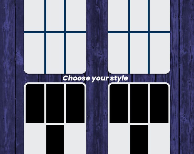 Police Telephone Box Window Sign Set of Two - 12 inch by 9 inch Aluminum Police Public Call Box Telephone Door Signs - Choose Your Version!