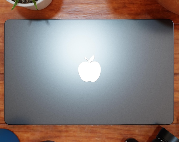 White Color Apple Shaped Logo Cover Decal – Vinyl Sticker for Laptops, Notebooks, and Tablets with Apple-Shaped Logos