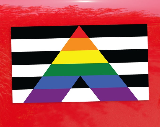 Ally Flag LGBTQ Support Pride Flag - Vibrant Color Vinyl Decal Sticker