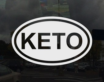 Applicable Pun - Keto Low Carb Diet Tourism Oval Car Window Decal Custom Colors and Sizes Available