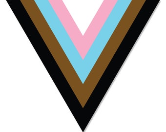 Transgender POC Pride Flag Triangle Progress LGBTQ  - vibrant color vinyl decal