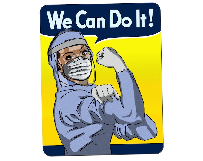 Medical Rosie the Riveter We Can Do It Vinyl Decal - Many Sizes and Inclusive Options Available