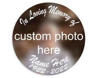 In Loving Memory of Photo Sticker Circle - Fichier numérique personnalisé (résolution d'impression JPG et PNG incluse)