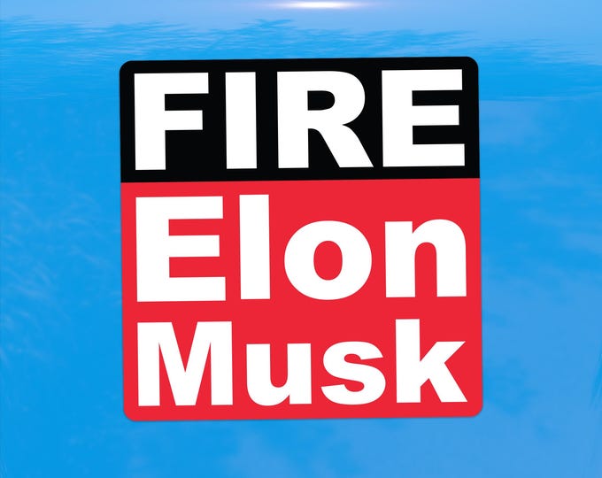 Fire Elon Musk – Protest Oligarchy & Corporate Takeover Vinyl Sticker for Cars, Laptops, and Water Bottles