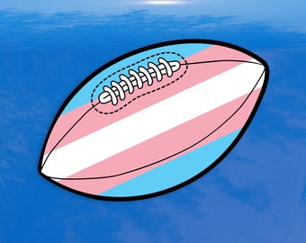 Football Sports Ball Transgender Flag - Vibrant Color Vinyl Decal Sticker