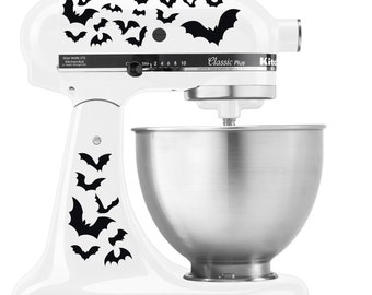 Halloween Spooky Bats Swarm - Vinyl Decal Set for Kitchen Mixers