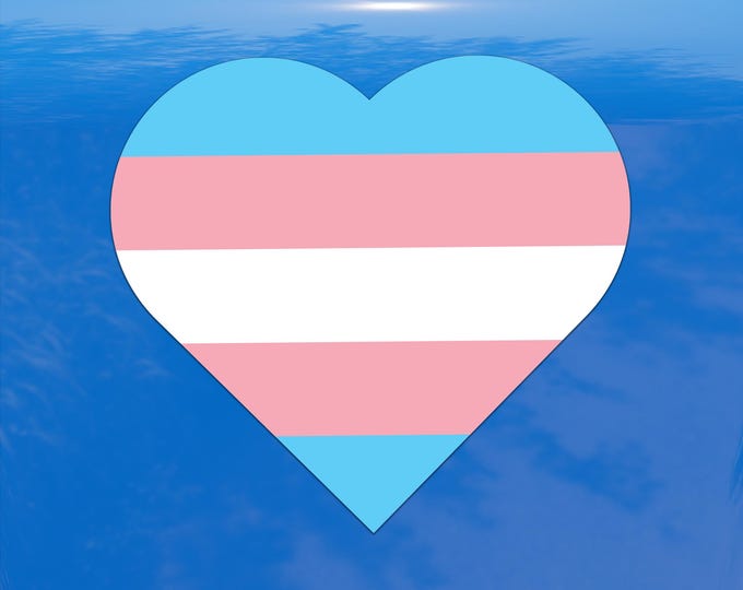 Heart Transgender Pride Flag Vinyl Decal – Bold LGBTQ Sticker for Cars, Laptops, Windows & Water Bottles