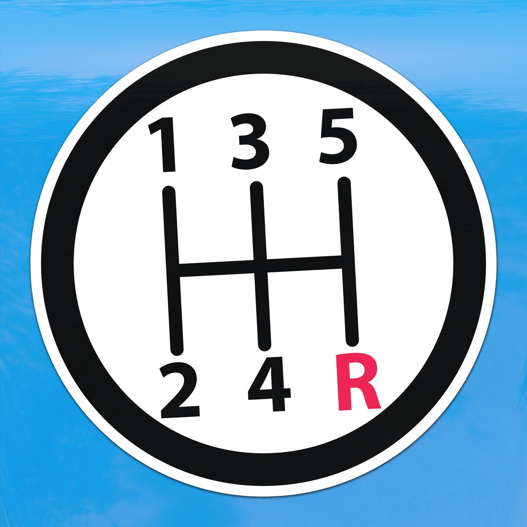 5-speed Shift Pattern Sticker – Light Color Manual Transmission Stick ...