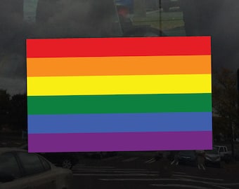 Rainbow Pride Flag Vinyl Decal - LGBTQ+ Rights, Unity & Love Sticker - Gay Lesbian Bi Transgender Support Symbol - Vibrant Waterproof Vinyl