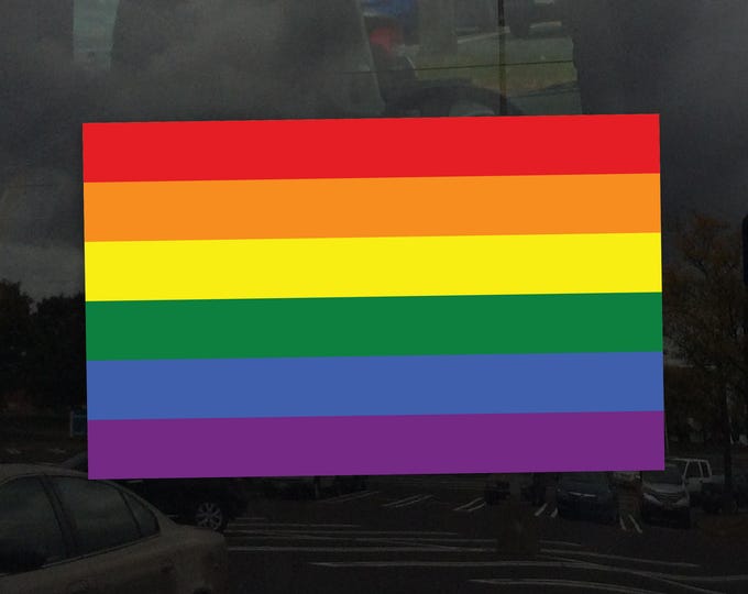Rainbow Pride Flag Vinyl Decal - LGBTQ+ Rights, Unity & Love Sticker - Gay Lesbian Bi Transgender Support Symbol - Vibrant Waterproof Vinyl