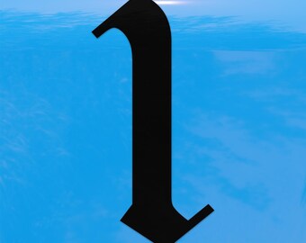 Old English Number 1 Sticker - Vinyl Decal for Indoor & Outdoor Use on Cars, ATV, Boats, Windows and More