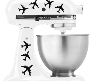 Commercial Airplane Jets in Flight Pattern - Vinyl Decal Set for Kitchen Mixers