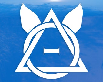 Therian Symbol Decal with Wolf Ears – Animal Spirit Vinyl Sticker for Cars, Laptops, and More
