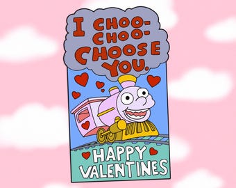 I Choo-Choo Choose You Happy Valentines Day – Vibrant Color Vinyl Decal Sticker – Durable, Weatherproof, Easy to Apply