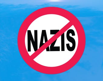 Anti Nazi Symbol - No Nazis Allowed - Protest Decal - Vinyl Sticker for Cars, Laptops, and Windows