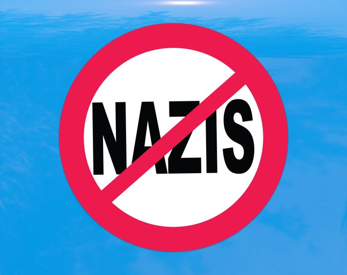 Anti Nazi Symbol - No Nazis Allowed - Protest Decal - Vinyl Sticker for Cars, Laptops, and Windows
