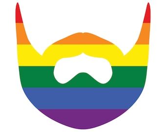 Pride Flag Colored Beard - Vibrant Color Vinyl Decal Sticker