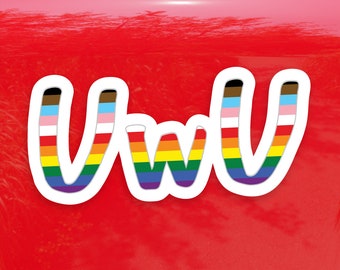 UwU 11 Stripe Inclusive Rainbow Pride Flag LGBTQ POC Transgender Flag - Vibrant Color Vinyl Decal Sticker