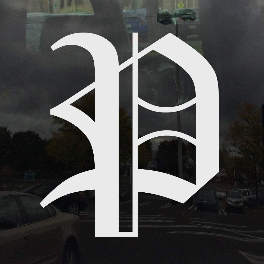 Old English Letter P - Vinyl Decal for Outdoor Use on Cars, ATV, Boats ...