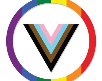 Alternate Safe Space Progress Pride Flag LGBTQ POC Transgender Flag - vibrant color vinyl decal