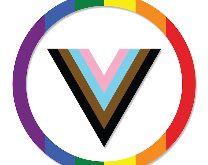 Alternate Safe Space Progress Pride Flag LGBTQ POC Transgender Flag - vibrant color vinyl decal