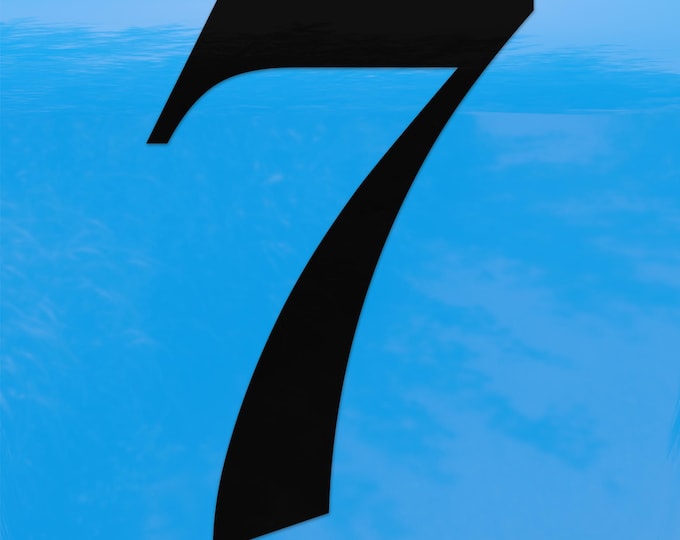 Old English Number 7 Sticker - Vinyl Decal for Indoor & Outdoor Use on Cars, ATV, Boats, Windows and More