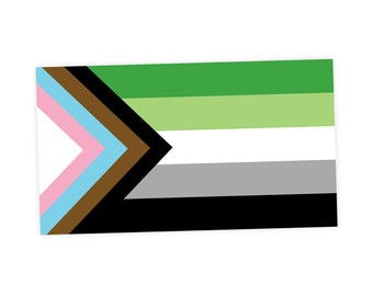 Aromantic Progress Pride Flag LGBTQ POC Transgender Flag - Vibrant Color Vinyl Decal Sticker