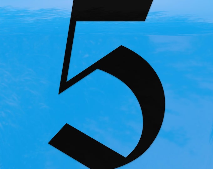 Old English Number 5 Sticker - Vinyl Decal for Indoor & Outdoor Use on Cars, ATV, Boats, Windows and More