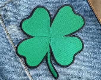Ireland Heritage Luck of The Irish Four Leaf Clover Shamrock - 4 inch Iron-on Patch