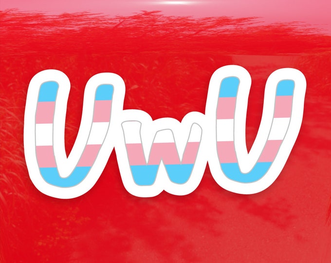 UwU Transgender Pride Flag - Vibrant Color Vinyl Decal Sticker