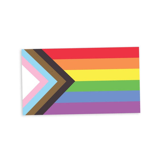 Progress Pride Flag LGBTQ POC Transgender Flag - Vinyl Decal Sticker 4 inch