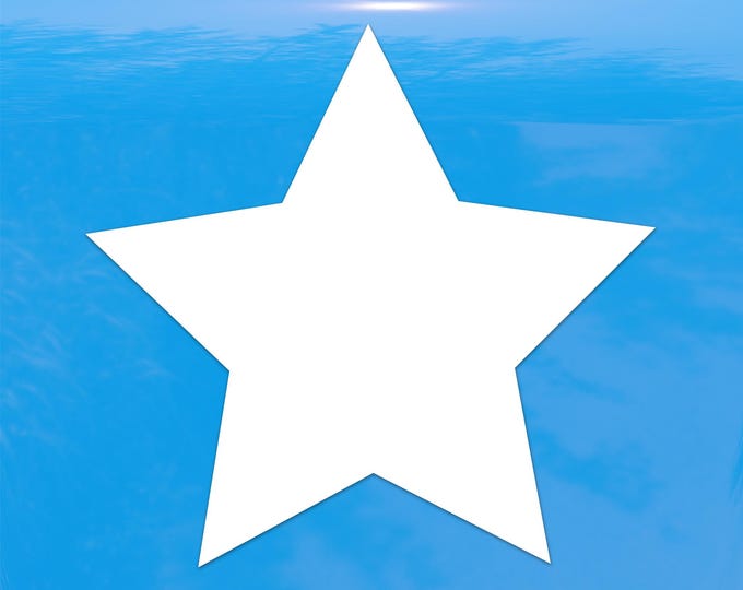 Star Five Point Shape Polygon - Vinyl Decal for Outdoor Use on Cars, ATV, Boats, Windows and More