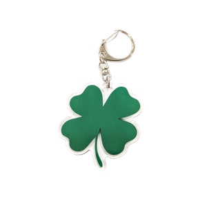 Ireland Heritage Shamrock Luck of the Irish Four Leaf Clover - 2 inch Acrylic Keychain with Clasp